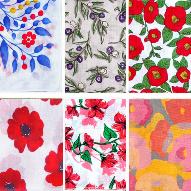 마리엔느 여성 손수건 아사면 캐릭터 빅사이즈 실속형 6장 1세트