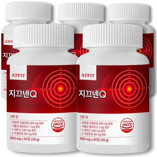 지끄넨큐 긴장완화 스트레스 두통 편두통 신경안정 영양제, 5개, 60정 - 쿠팡