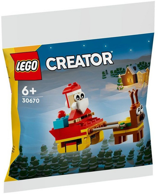 레고 30670 크리에이터 산타 썰매 타기 폴리백 장난감 조립 정품, 1개