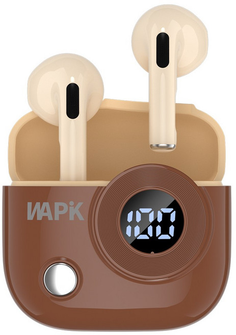 와피크 노이즈 캔슬링 오픈형 무선 블루투스 이어폰 R6 BT5.4, 브라운