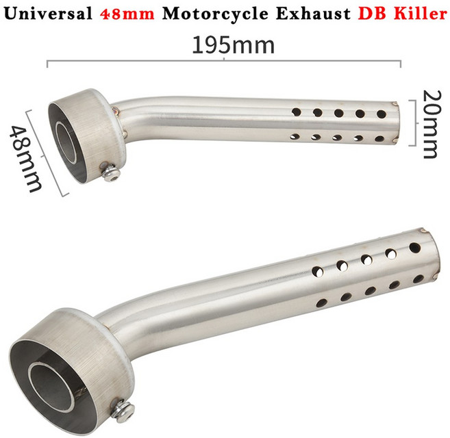 48MM 범용 오토바이 코어 배플 압력 탈출 레귤레이터 머플러 DB 파이프 목적 삽입 듀얼 침묵 배기, 1개