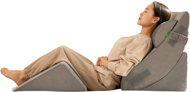 슬립웍스 모듈쿠션 듈스 삼각 대형 등받이 쿠션 침대 베개, 그레이벨벳, 1개