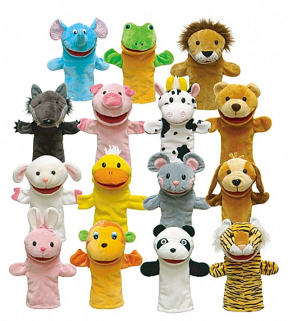 No130/통통이 구연동화 동물구성 15종택1 손인형, 늑대, 1개