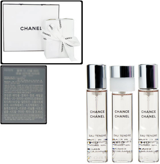 [선물포장+쇼핑백] 샤넬 샹스 오 땅드르 EDT 트위스트 앤 스프레이 (리필 20ml x 3개)