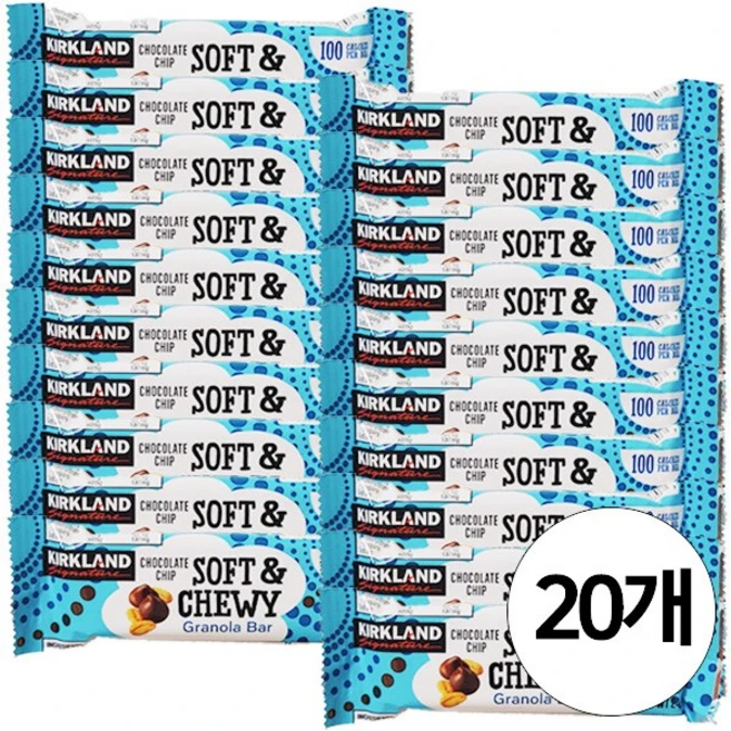 커클랜드 소프트앤츄이 그래놀라바 24g 프로틴바 시리얼바 단백질바 믹스바, 20개 - 쿠팡