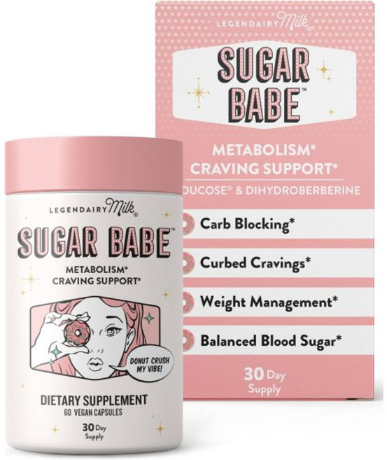 Legendairy Milk Sugar Babe - Combat Cravings & Manage Appetite - Metabolism Support - Carb Managem, Legendairy Milk Sugar Babe - C, 1개