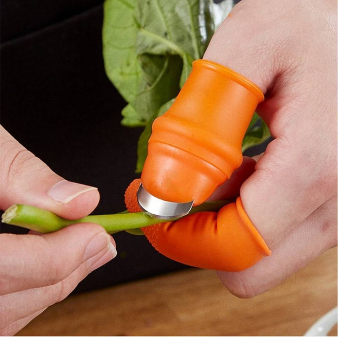 실리콘골무 엄지손가락 베임방지 고추따기 농작업 칼작업, yuna  3-45도칼소형세트, 1개