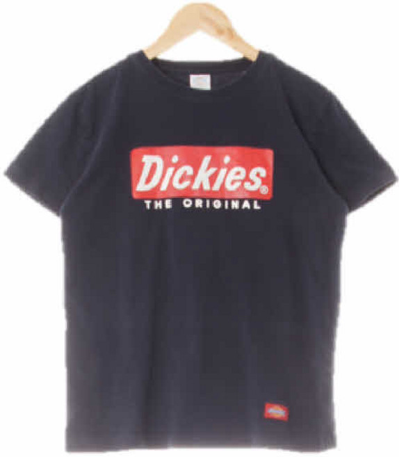 6229 디키즈 네이비 프린팅 면 컬러배색빅로고반팔티 [S]