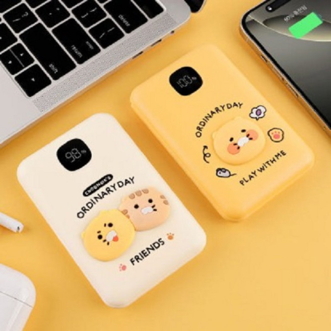 춘식이 고속충전 보조배터리 10 000mAh_신상품, 아이보리