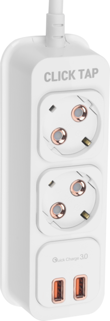 부엉이 클릭 멀티탭 USB 2포트 2구 Q2, 1개, 1.5m, 로즈골드