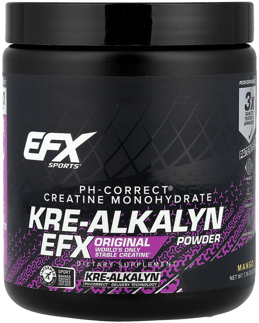 EFX Sports Kre-Alkalyn EFX 파우더 망고 맛 220g(7.76oz), 1개, 220g