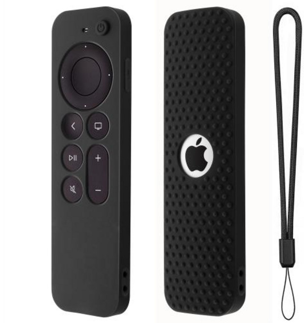 Apple Siri Remote 3 세대 실리콘 보호 원격 케이스 Apple TV 4K 2 세대 원격 충격 방지 슬리브 신제품, 5)Black