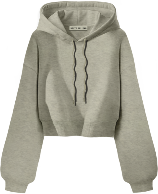 몰토벨리노 SICF 무지 벌룬핏 크롭 후드티