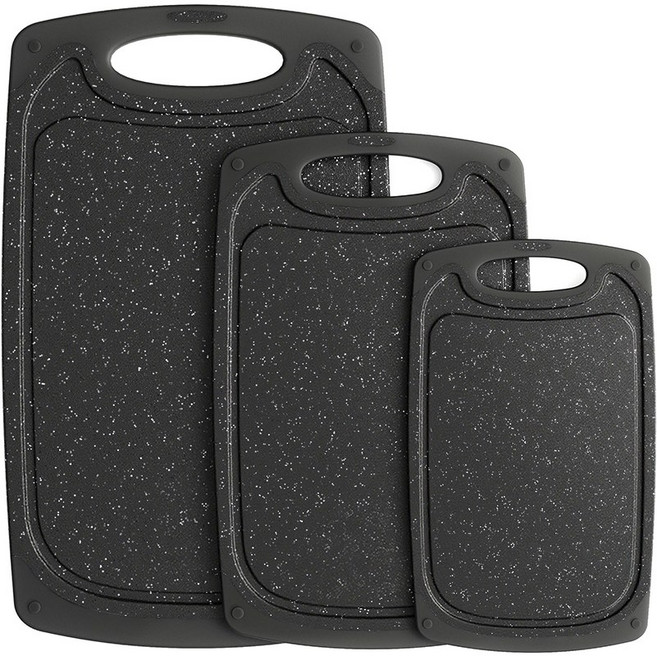 오이키 도마 양면 다용도 플라스틱 도마, 블랙, 1세트