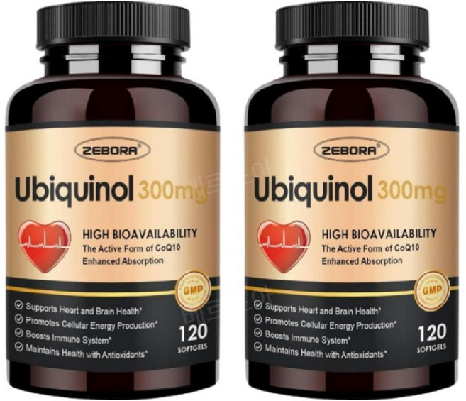 ZEBORA 유비퀴놀 300mg 120정 2개 코큐텐 CoQ10 Ubiquinol