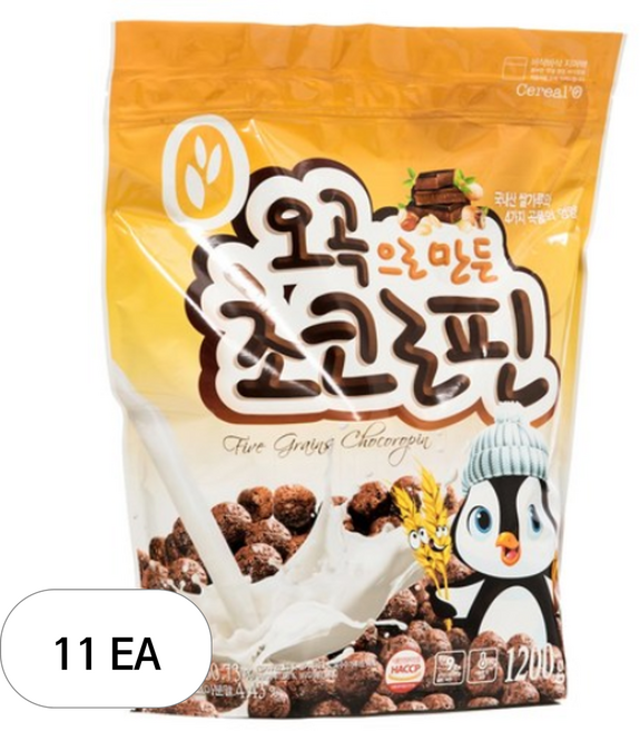 씨알로 오곡으로 만든 초코로핀 시리얼, 1.2kg, 11개
