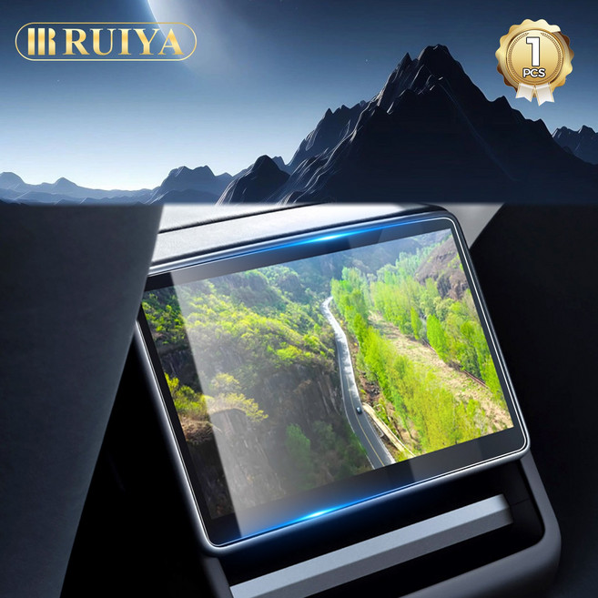 RUIYA 테슬라 모델3 하이랜드 모델 Y 주니퍼 네비게이션 디스플레이 강화유리 지문방지 액정보호필름, 뒷좌석디스플레이*1장