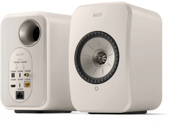 KEF LSX II LT Hi-Fi 主動式喇叭 4吋同軸音響 藍牙數位串流 公司貨保固2年, 岩石白,加購KEF P1喇叭架 黑銀兩色請註記