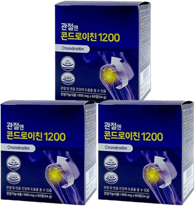 너츠박스지성 콘드로이친 3박스 관절엔 1200 3개월 정품, 60정