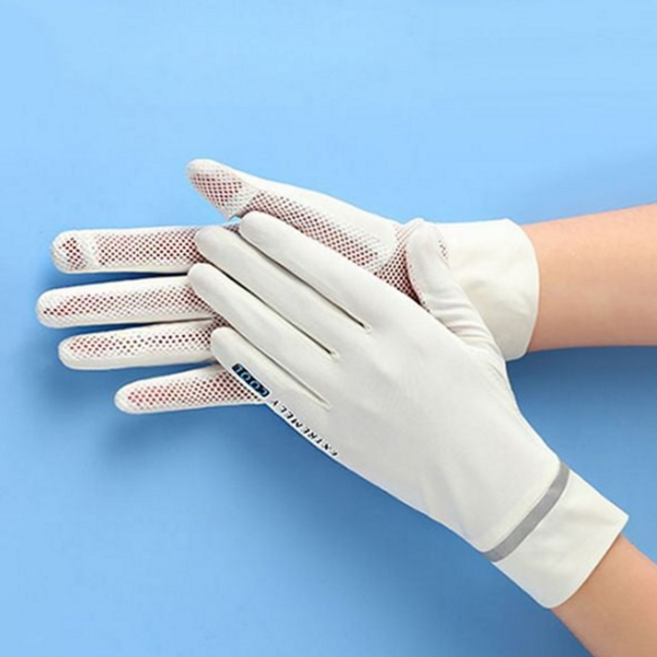 여성 레저 장갑 FREESize 쿨링 통풍 메쉬 여성 스포츠 장갑 아웃도어 자외선 라이딩 아이스 자전거 손등, 블랙FREE