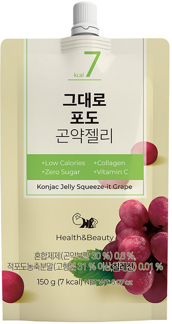 당류 ZERO! 그대로 곤약젤리 포도, 1개, 150g