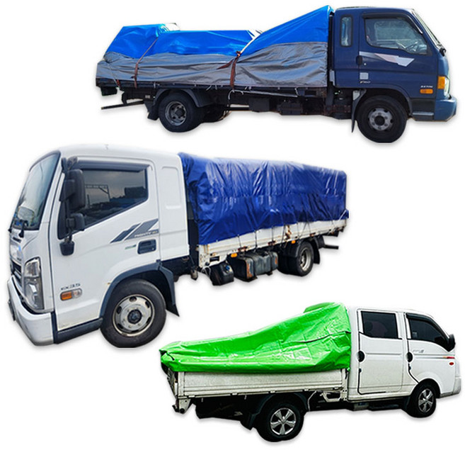 트럭 방수 차호루 1톤 2.4 x 2.5 갑바 더블캡 적재함 갑빠 적재함 커버 덮개 화물, 320g 블루, 1개