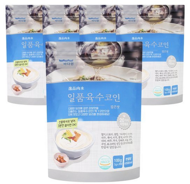 일품육수코인 깊은맛 100gx5개 (5gx100개), 5g, 5개