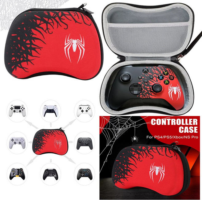 PS5 PRO 플스5 프로 슬림 XBOX Switch Pro PS3 PS4 PS5 듀얼센스 보관 케이스 파우치 EVA 하드케이스, 1개, 스파이더, PS5 XBOX 스위치 프로 컨트롤러 EVA 보관케이스
