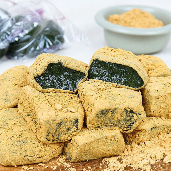 쑥향가득 해풍 쑥떡 쑥 인절미 콩고물포함 개별포장 아침식사대용, 1개, 2kg