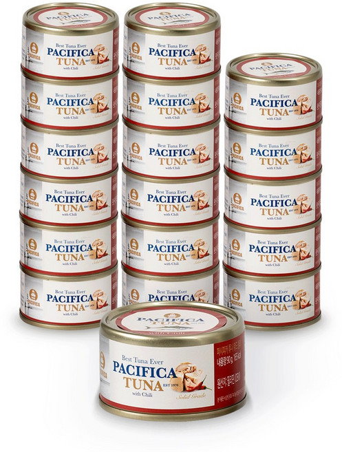 퍼시피카튜나 황다랑어 칠리 참치캔 90g 18개