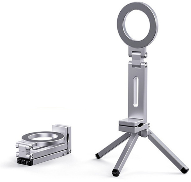 하비소 접이식 맥세이프 거치대 스마트폰 삼각대 360도 회전, 1개, 실버