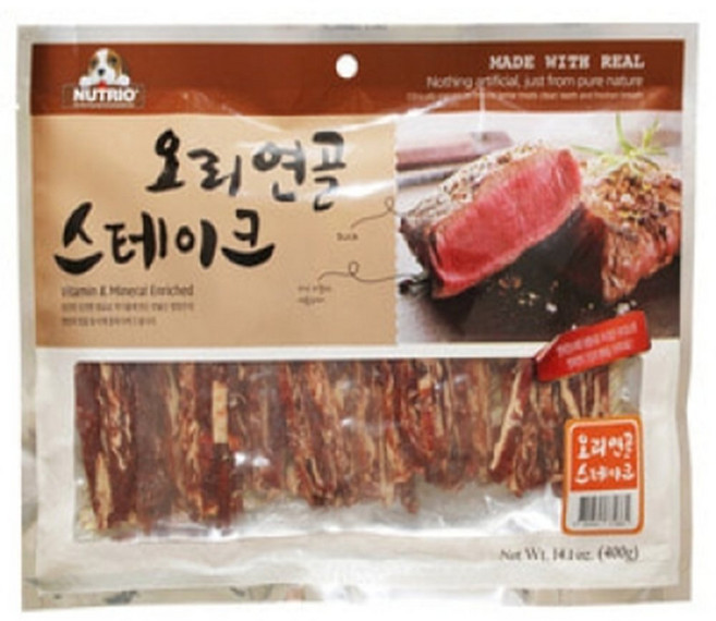 롬이샵 뉴트리오 오리 연골 스테이크 400g 강아지오리스틱, 1개