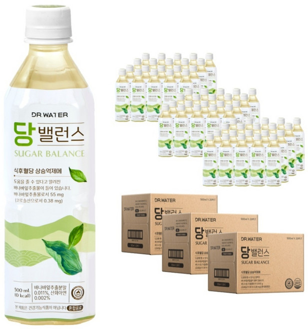 닥터워터 당밸런스 식후혈당 케어 바나바잎추출물 식후관리 건강차 기능성 표시식품 G, 60개, 500ml