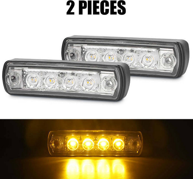 만트럭 부품 TGA TGL TGM TGS TGX 트럭 LED 선바이저 조명 운전실 지붕 마커 램프 81252606121 81 25260 6121 24V 2 개, 2pcs Amber
