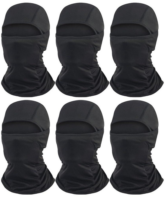 Balaclava 스키 마스크 6팩 풀 페이스 마스크 Shiesty 스키 마스크 남성 여성 오토바이 여름 페이스 커버 자외선 차단 축구 블랙. 라지, 블랙