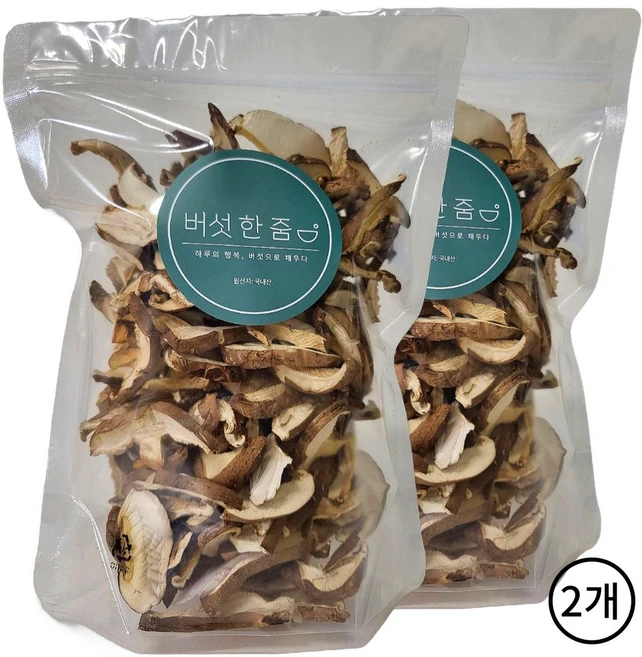 버섯한줌 산채인 국내산100% 무농약 건조표고버섯 슬라이스, 2개, 100g - 쿠팡