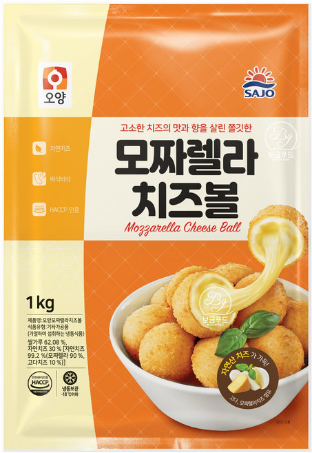[현대프리마켓] 사조오양 모짜렐라 치즈볼, 2kg, 1세트