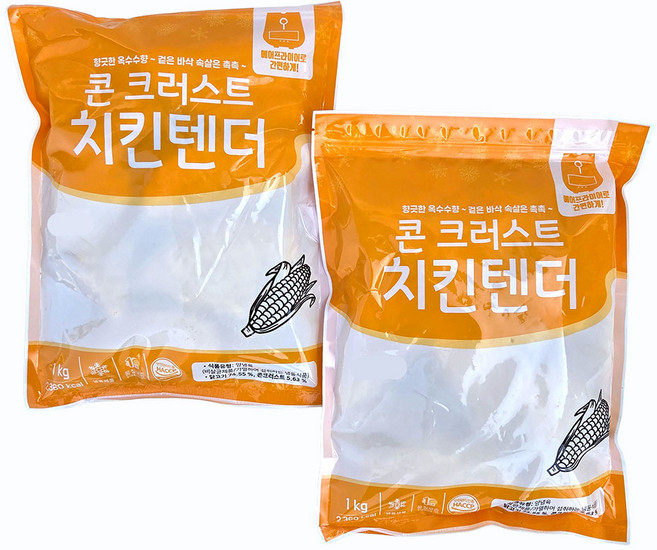 새마원 냉동 콘크러스트 옥수수치킨텐더 1kg 콘순살텐더, 2개