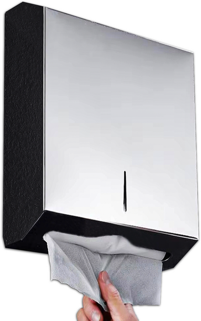 코지티 스텐 핸드타올 케이스 페이퍼타올 디스펜서 700매 대형 업소용, 실버, 1개