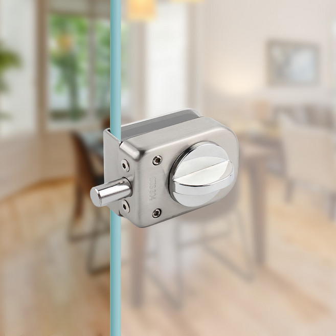 스텐 유리정 장식장 유리장 유리문 도어 잠금장치 시건장치, 외문용, 1개