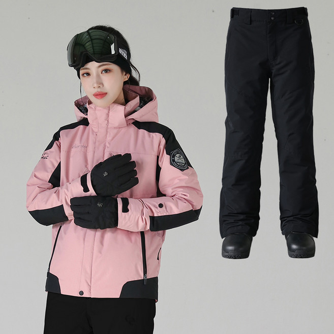 푸조 빅사이즈 레이나 패딩 블랙 스키팬츠 스키복 상하세트 남자 여자 투피스 스키복세트