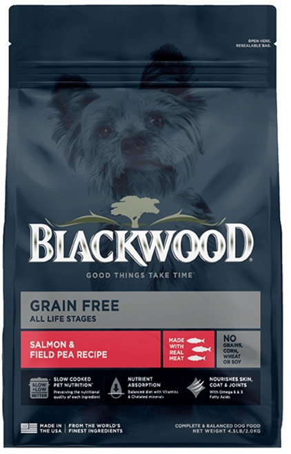 BLACKWOOD 成犬活力配方 雞肉+糙米 狗飼料, 1個, 低敏挑嘴10磅, 4.5L, 鮭魚