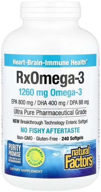 네추럴팩터스 Rx 오메가3 630mg 240소프트겔, 240정, 1개 - 쿠팡