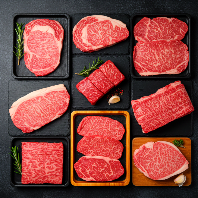 한국농수축산 한우 1등급 소고기 1kg 모둠 등심 250g + 안심 250g+ 채끝 250g + 차돌박이 250g 모둠, 1세트