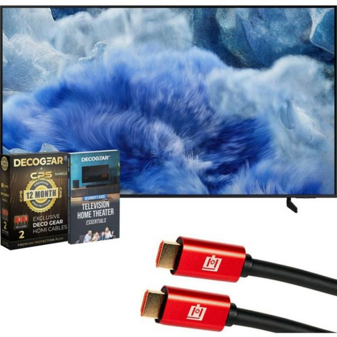 Samsung QN50Q8FAAFXZA 50인치 QLED Q8F 4K 비전 AI 스마트 TV (2025) 번들 CPS 독점 1년 보호 2배 6피트 HDMI 케이블 및 데코, 75 Inch, w/ Enhanced Protection Kit