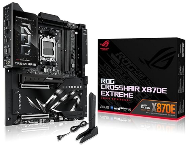 ASUS ROG Crosshair X870E Extreme AMD AM5 E-ATX 게임 마더보드 – 20+2+2 파워 스테이지 DDR5 PCIe 5.0 5X M.2 5G, 3 X870E Extreme|M.2 x5|WiFi 7|, 1개, 상세페이지 참조