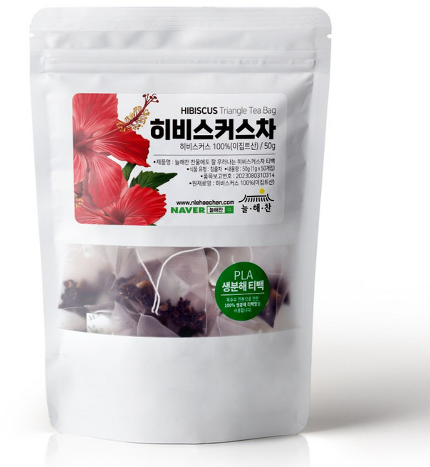늘해찬 볶은 히비스커스 꽃차 삼각티백 대용량, 1g, 50개입, 1개