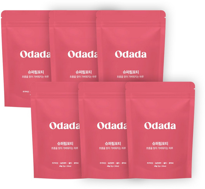 오다다 슈퍼림포티 대용량 / 차가버섯 늙은호박 호박씨 카페인없는 순환차, 2g, 6개, 24개입