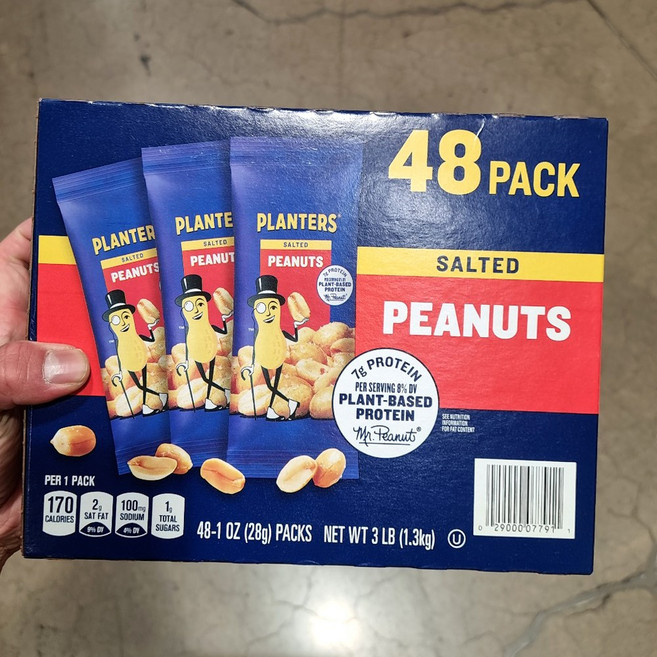 코스트코 플랜터스 가염 땅콩 1344g(28g x 48봉), 48개, 1.344kg