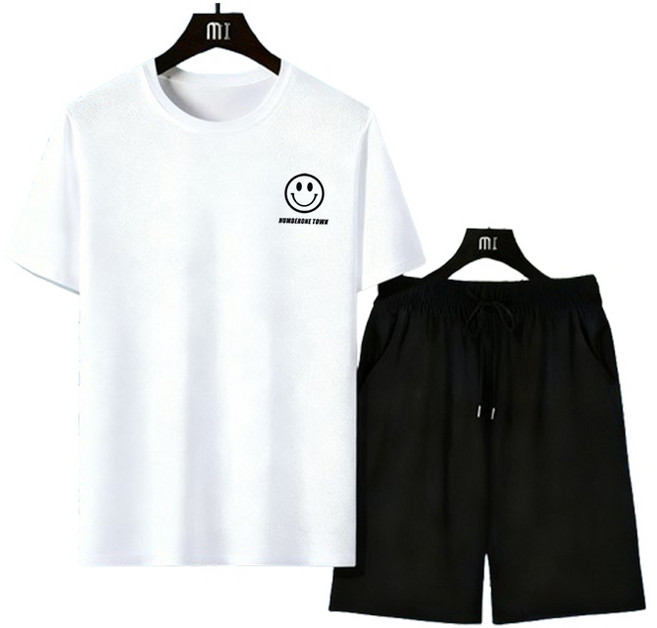 排汗運動套裝 涼感衣 吸濕排汗衫 冰絲短袖T恤 大尺碼速乾運動薄款T恤